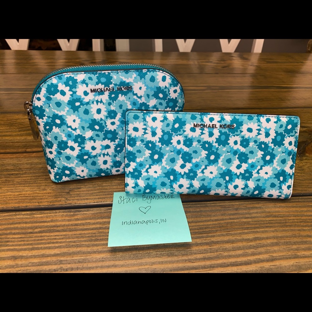 Michael Kors flower wallet / makeup bag